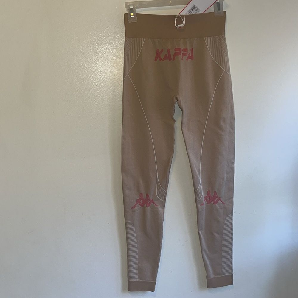 New With Tags Women’s Kappa Authentic Trybunalski Beige Lt Pink Leggings M/L — image 5 of 8